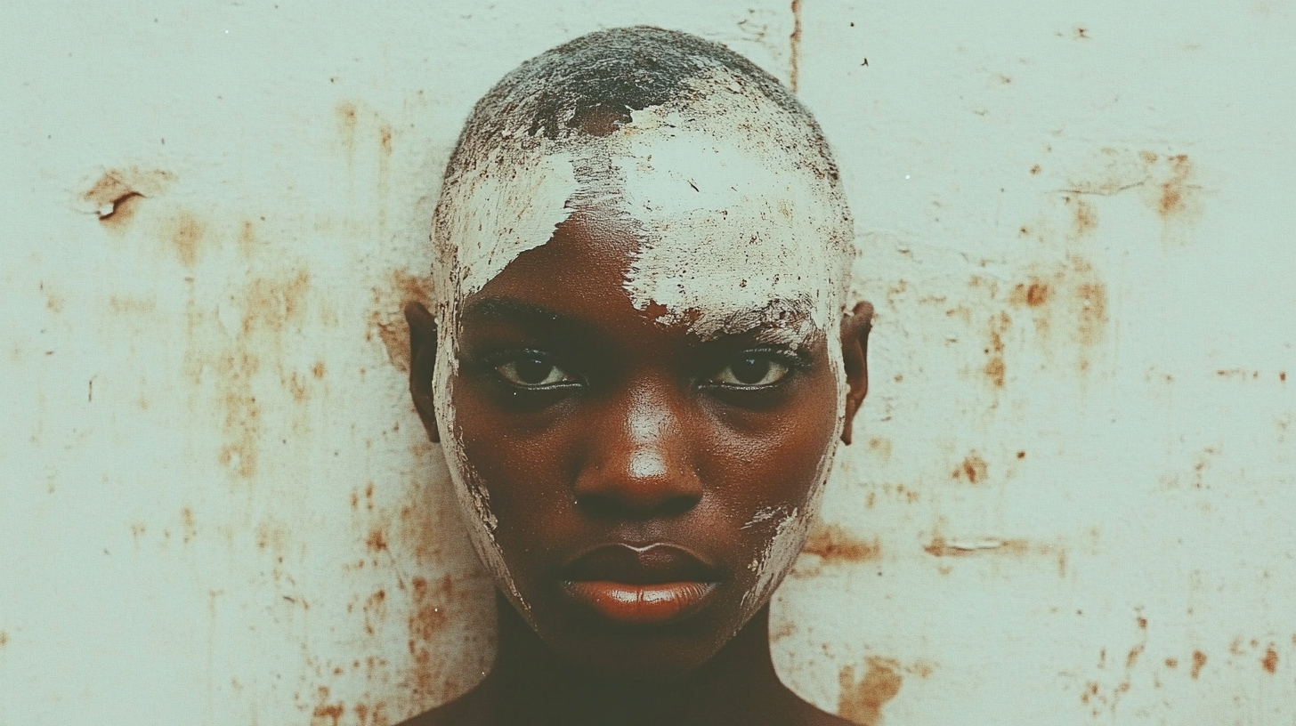 Face with white paint — AI-generated portrait art